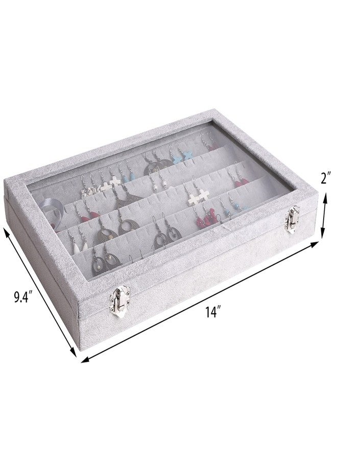 AUTOARK Ice Velvet Clear Lid 55 Pairs Earring Tray Showcase Display Organizer,AJ-024 - Image 4