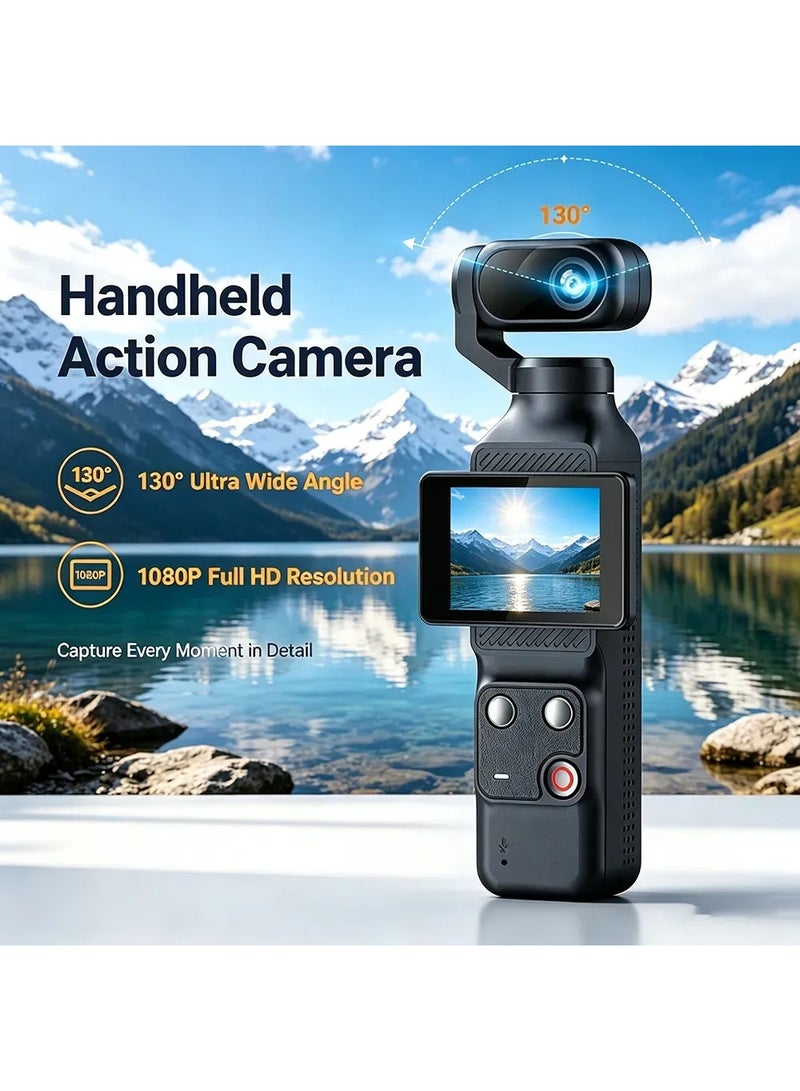 WiFi Pocket Gimbal Action Camera 1080P with 355° Face Tracking & Touch Screen - Image 3