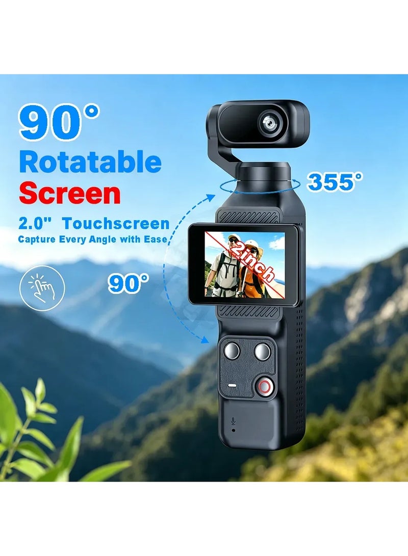 WiFi Pocket Gimbal Action Camera 1080P with 355° Face Tracking & Touch Screen - Image 5