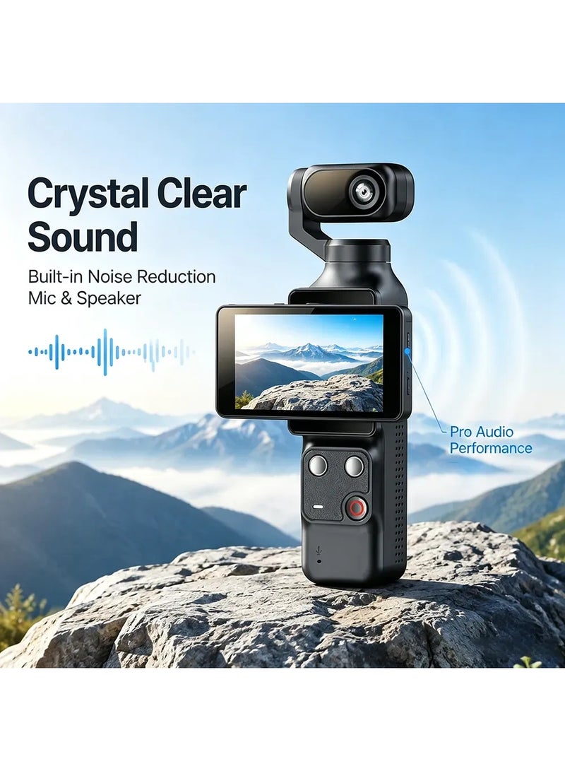 WiFi Pocket Gimbal Action Camera 1080P with 355° Face Tracking & Touch Screen - Image 4