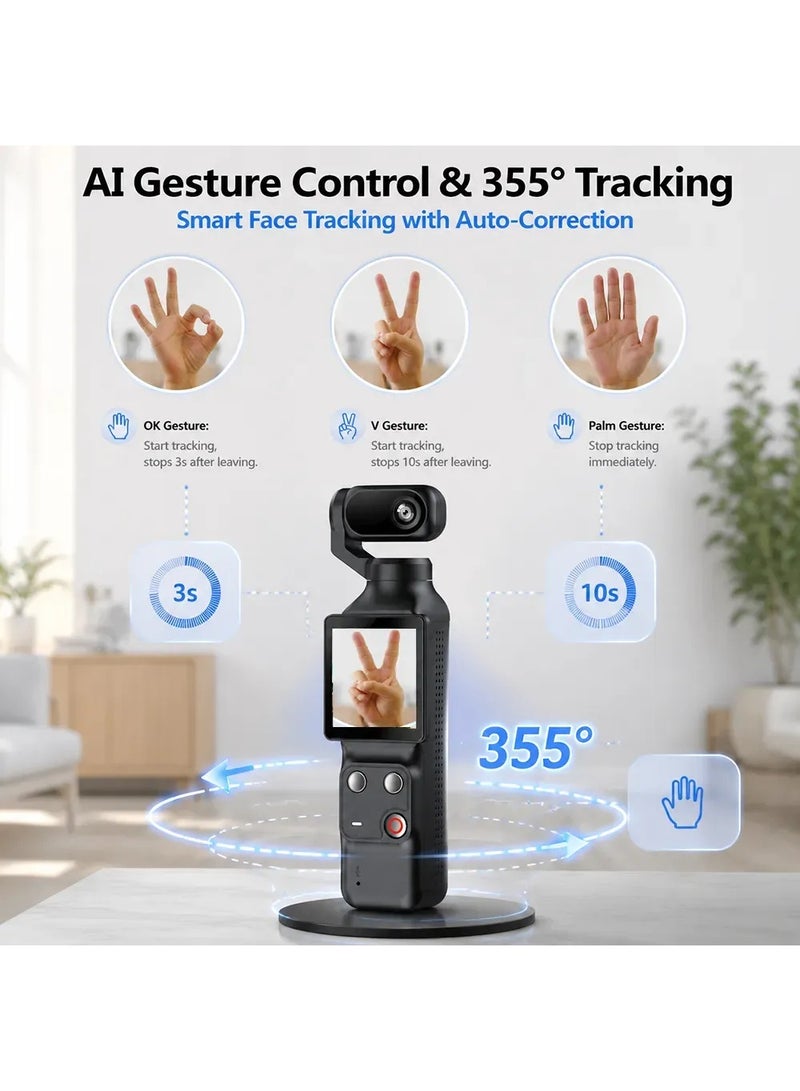WiFi Pocket Gimbal Action Camera 1080P with 355° Face Tracking & Touch Screen - Image 2