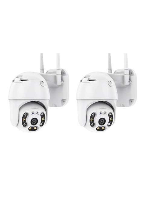 2 Pcs 1080P Full HD Outdoor Security Camera System For Home Indoor-Outdoor WiFi IP Cameras With Different Modes 360 Wireless Camera With App Control Built-In Microphone And Speaker Waterproof Camera
