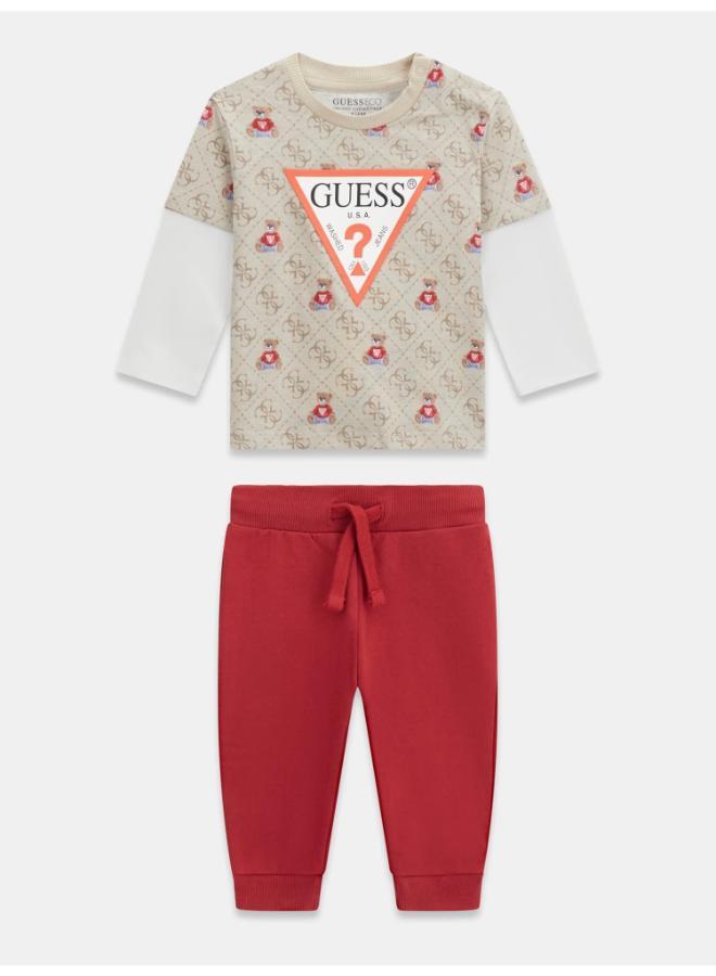 جس طقم تي شيرت وبنطلون للأطفال بياقة دائرية - Image 1