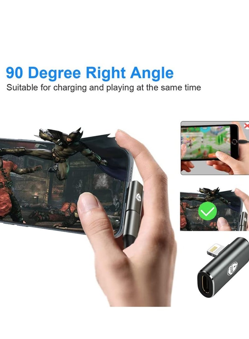 Zikra 2 PCS Type C Female to Lighting Male, 90 Degree Adapter for iPhone iPad, USB C to iPhone Elbow Angle Adapter Converter, Type C Female to Lighting Male Adapter USB C to Phone Adapter Converter - Image 3