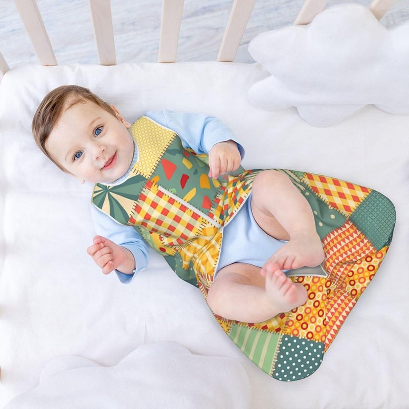Colorful Patchwork Abstract Seamless Baby Wearable Blanket Infant Boys Girls Sleeping Bags for Newborn Small - Image 3