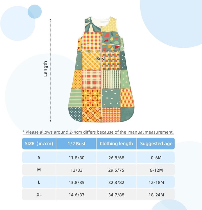 Colorful Patchwork Abstract Seamless Baby Wearable Blanket Infant Boys Girls Sleeping Bags for Newborn Small - Image 5