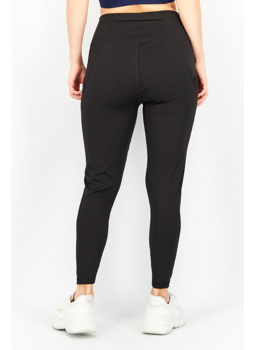 PUMA Women Sportswear Fit High Waist Pull On Training Leggings, Black  - Image 2