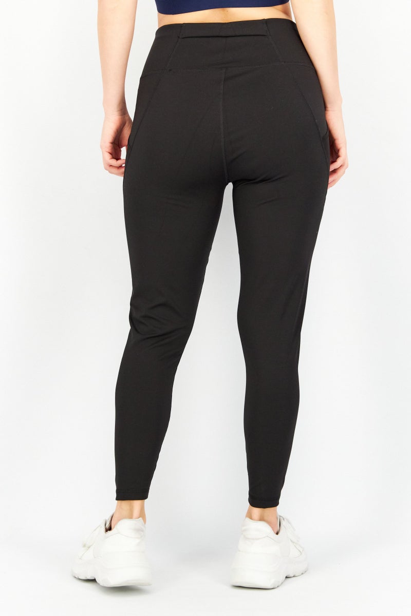 PUMA سراويل تدريب رياضية نسائية بخصر عالي، سوداء - Image 2