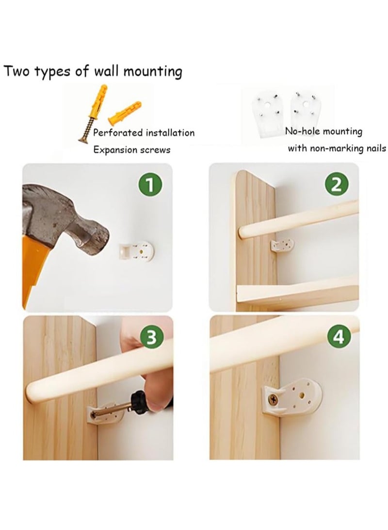 XiuWoo 4-Tier Expandable Door Storage Rack, Behind Door Bookshelf, Wooden Bookshelf, Natural Toy Storage Rack, Wall-Mounted Wooden Storage Rack, Corner Bookcase - Image 5