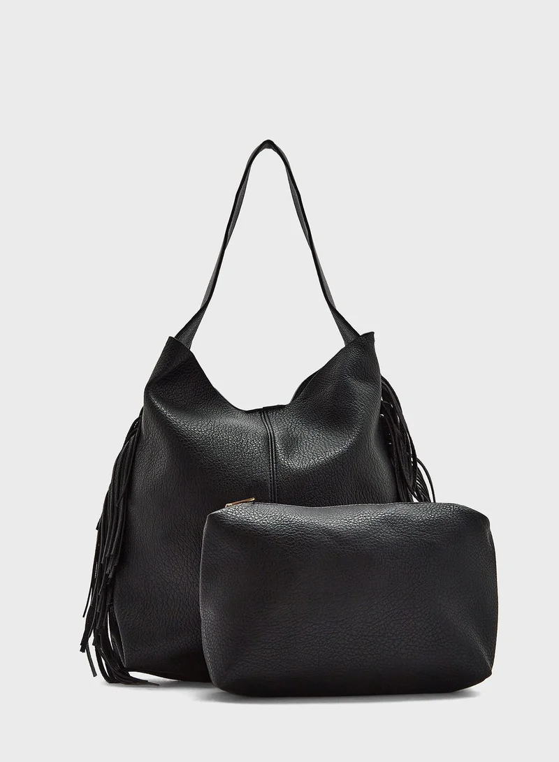 Ginger Fringe Large Tote Bag