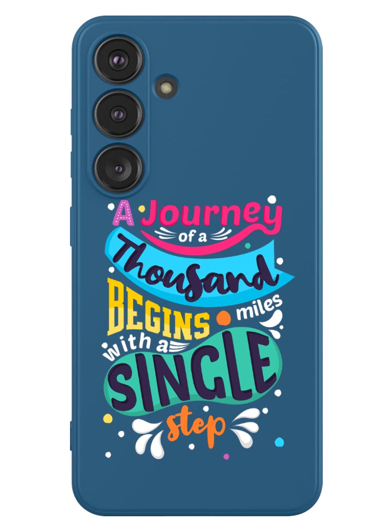 Theodor Protective Slim Fit Case Liquid Silicone Cover with Full Body Protection Anti-Scratch Shockproof Case For Samsung Galaxy S24 Plus (Blue) - a journey of thousands - Image 1