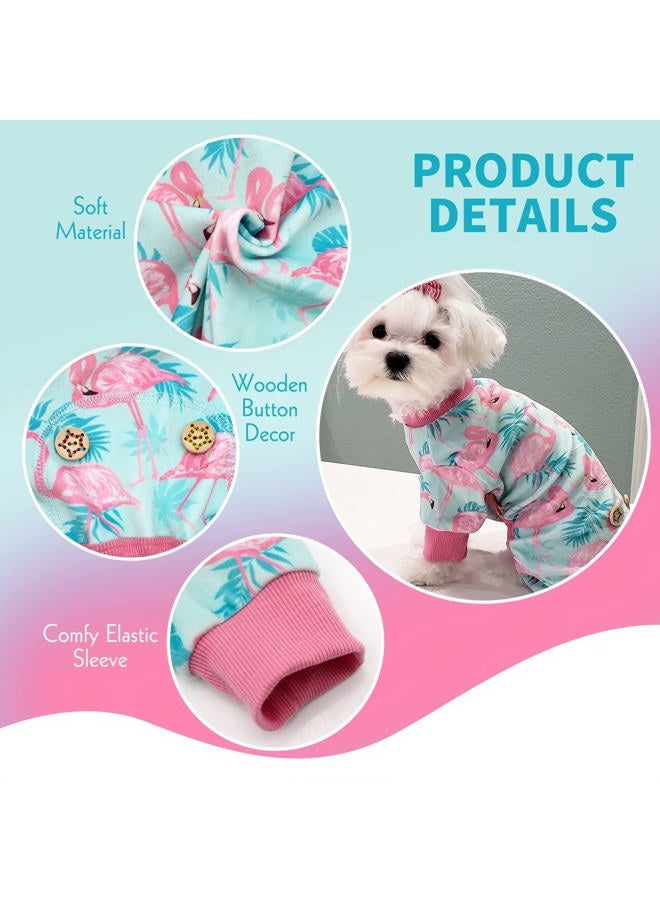 KYEESE Dog Pajamas Flamingo Cat Clothes Large Dog Pajamas Velvet Surgery Recovery Suit Pet Onesie Coat Pet Clothes Costume Body Suits After Surgery - Image 2