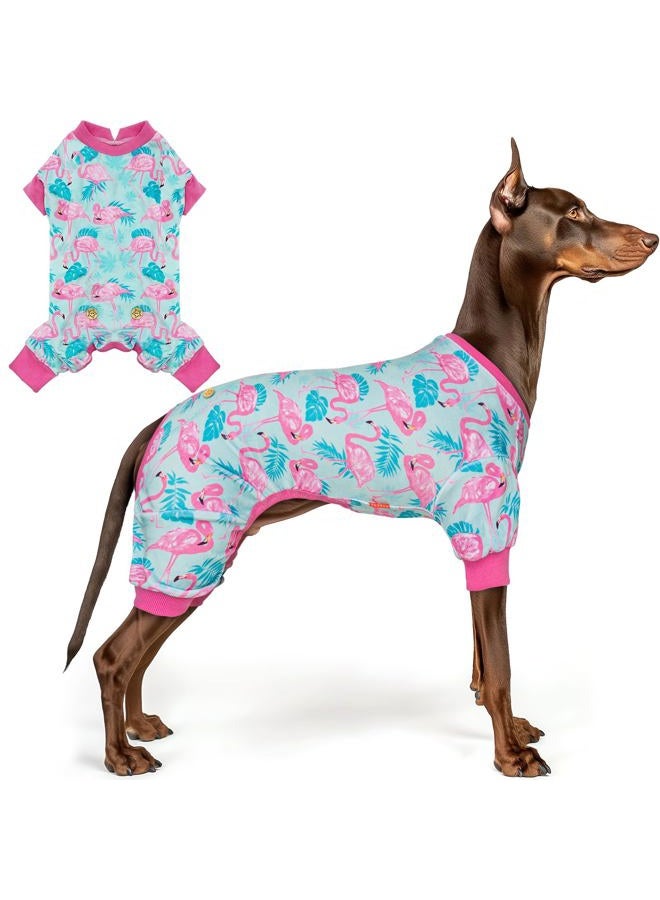 KYEESE Dog Pajamas Flamingo Cat Clothes Large Dog Pajamas Velvet Surgery Recovery Suit Pet Onesie Coat Pet Clothes Costume Body Suits After Surgery - Image 1