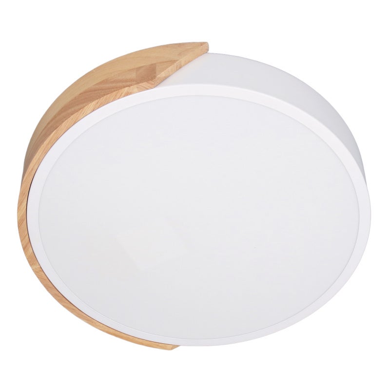 Dimmable LED Flush Mount Ceiling Light - 2000LM Round Wood Metal PC Fixture, 85% Energy Saving, 3 Color Temperatures, 50000 Hour Lifespan for Bedroom Living Room Kitchen Office Corridor - Image 5