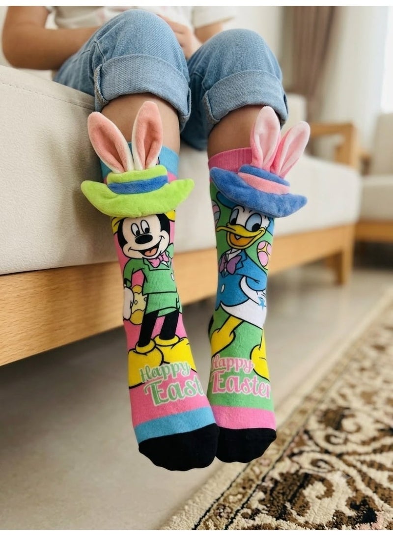 Disney Mickey 3D Mickey Mouse & Daisy Duck Socks – Cute Disney Design - Image 2