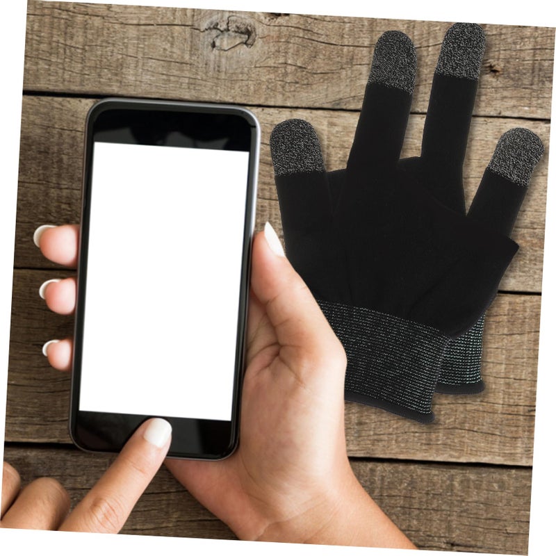Touchscreen Gaming Gloves 2 Pair Lightweight Carbon Fiber Sweat Proof Black Gray - Image 4