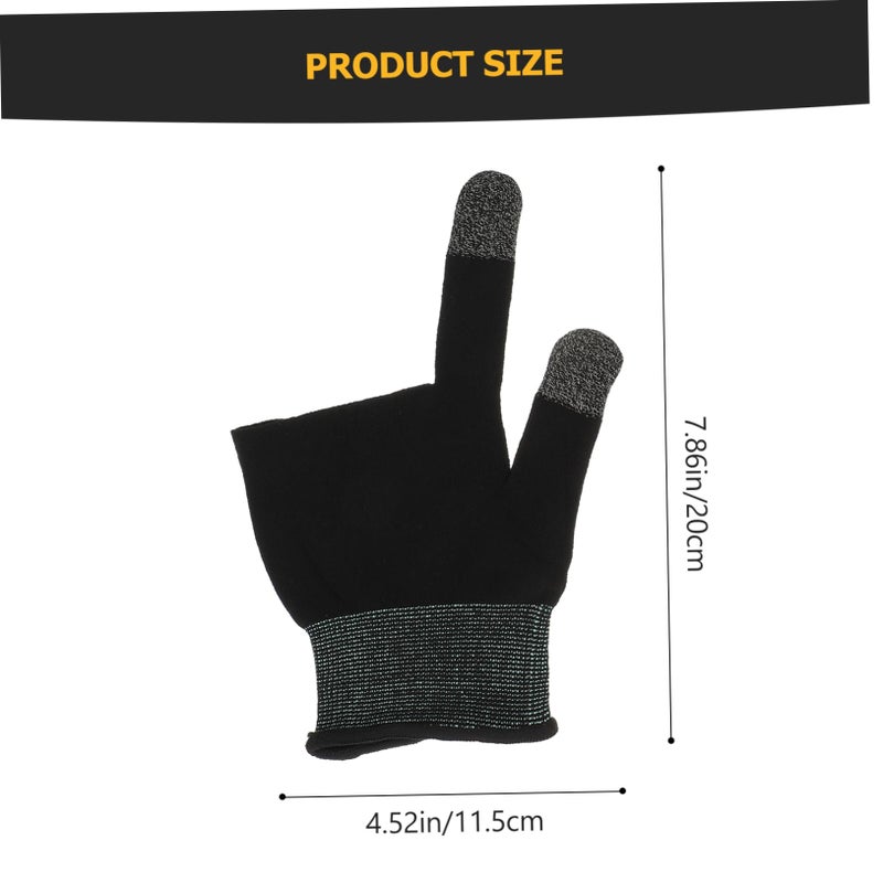 Touchscreen Gaming Gloves 2 Pair Lightweight Carbon Fiber Sweat Proof Black Gray - Image 3