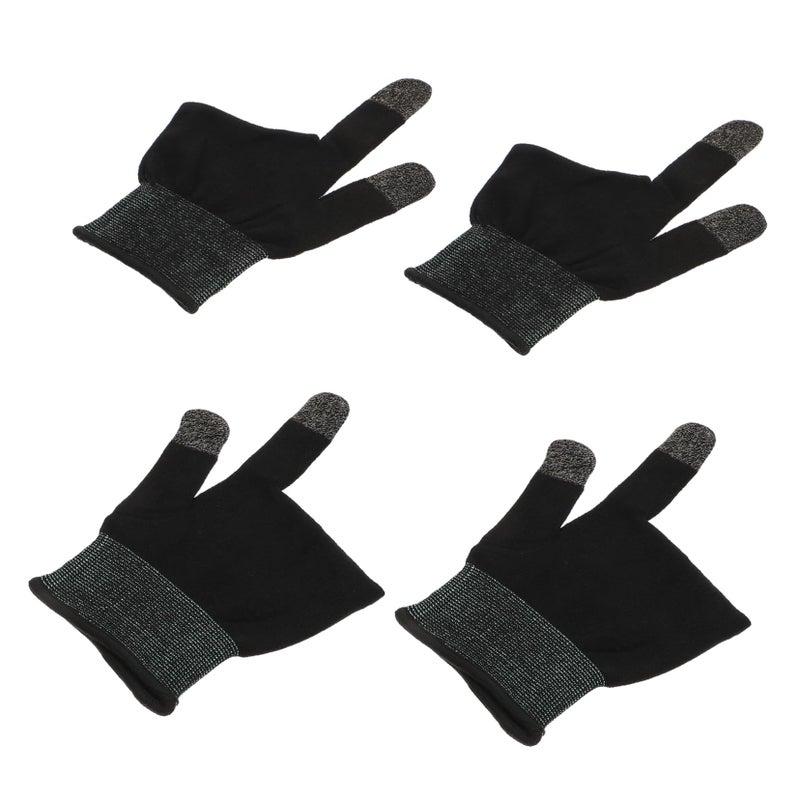 Touchscreen Gaming Gloves 2 Pair Lightweight Carbon Fiber Sweat Proof Black Gray - Image 2