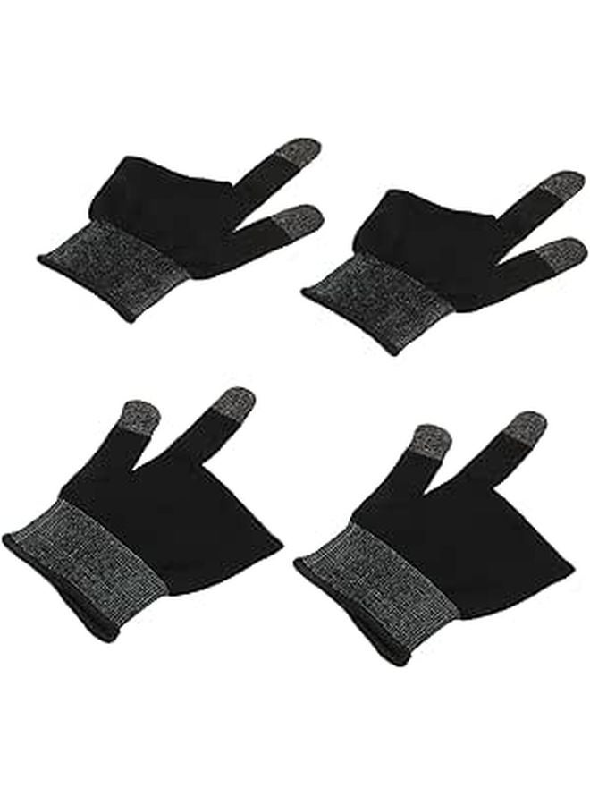 Touchscreen Gaming Gloves 2 Pair Lightweight Carbon Fiber Sweat Proof Black Gray - Image 1