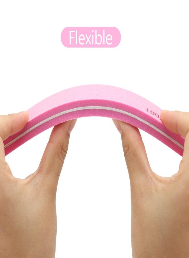 LoveBB 20 Pack Nail Buffers 100/180 Grit Washable Double Sided Nail Sanding Block File for Acrylic Natural Gel Nails, Pink - Image 2