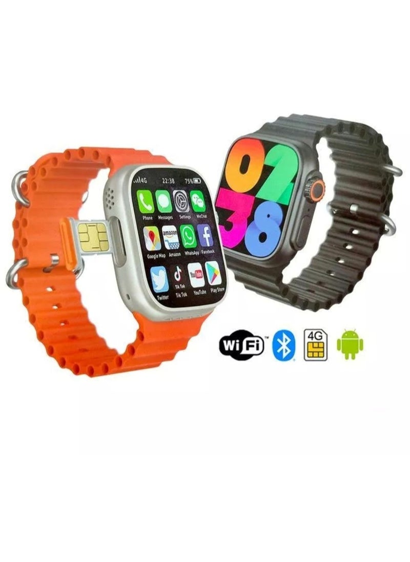 modio - Smart Watch 4G Ultra Max  2.2" HD 3 Pairs Bracelet With SIM Card Support For Mobile With Google Play Support For All Apps 64 GB - Image 1