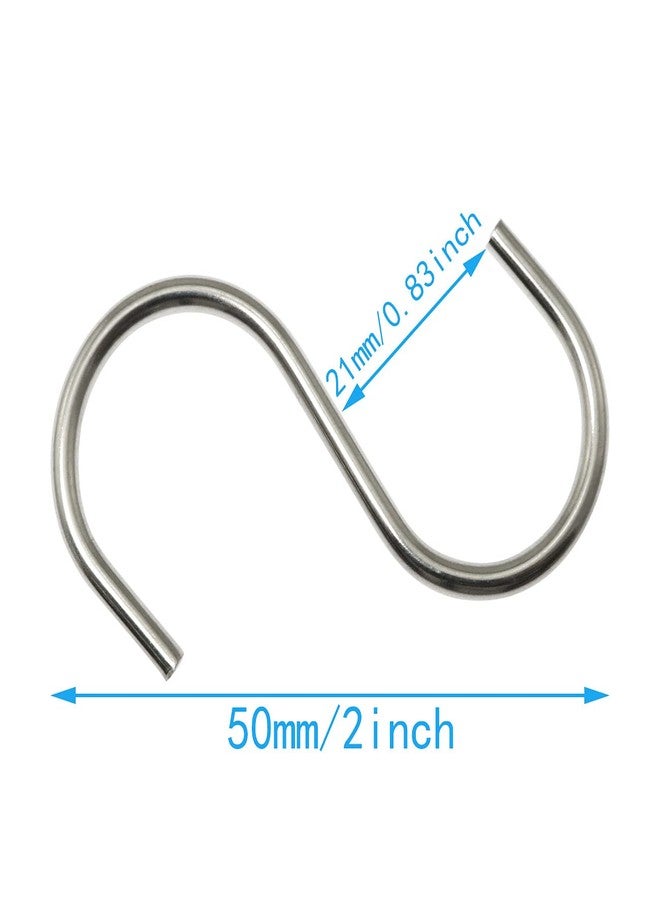 WHYHKJ 30pcs 2 Inch Silver S Shape Hooks Heavy-Duty Hanging Hooks Pot Pan Hanger Clothes Storage Rack Tool Kitchen Tools - Image 2