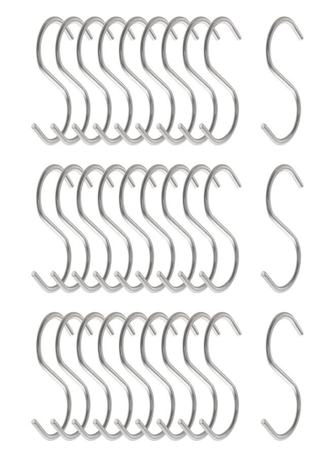 WHYHKJ 30pcs 2 Inch Silver S Shape Hooks Heavy-Duty Hanging Hooks Pot Pan Hanger Clothes Storage Rack Tool Kitchen Tools - Image 1
