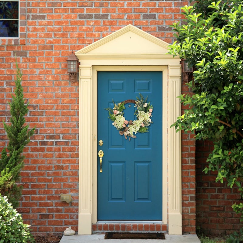 1Pc Simulated Leaf Floral Garland Spring Home Door Wreath Festival Hanging Decor - Image 2