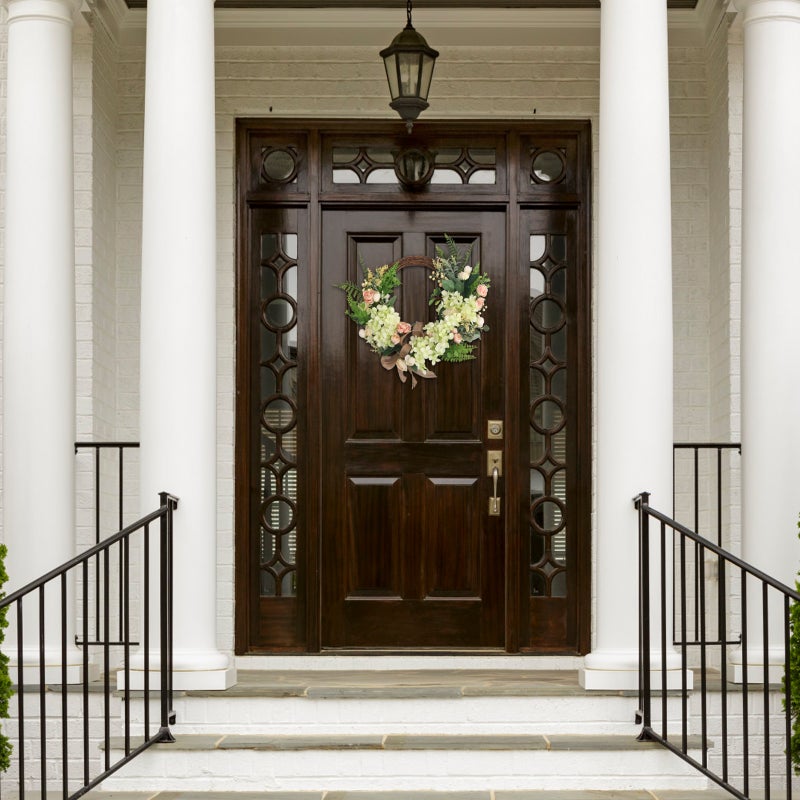 1Pc Simulated Leaf Floral Garland Spring Home Door Wreath Festival Hanging Decor - Image 3