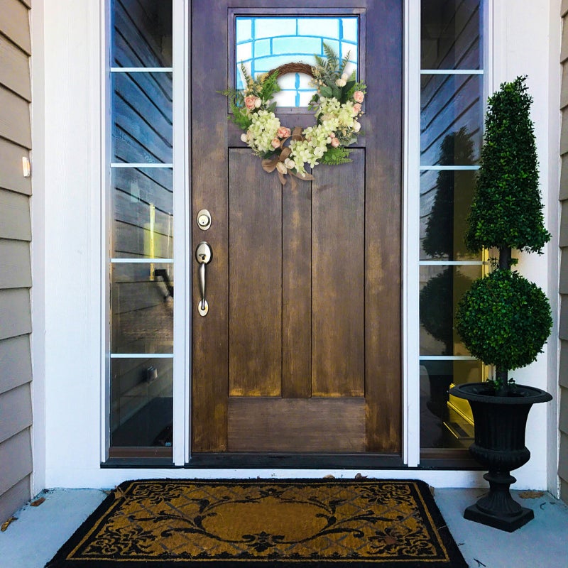 1Pc Simulated Leaf Floral Garland Spring Home Door Wreath Festival Hanging Decor - Image 1
