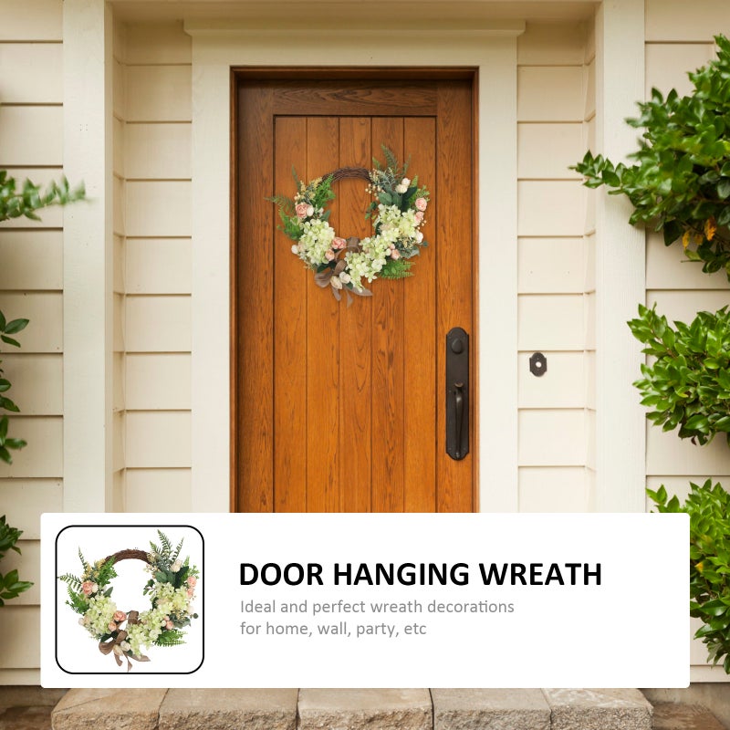 1Pc Simulated Leaf Floral Garland Spring Home Door Wreath Festival Hanging Decor - Image 5