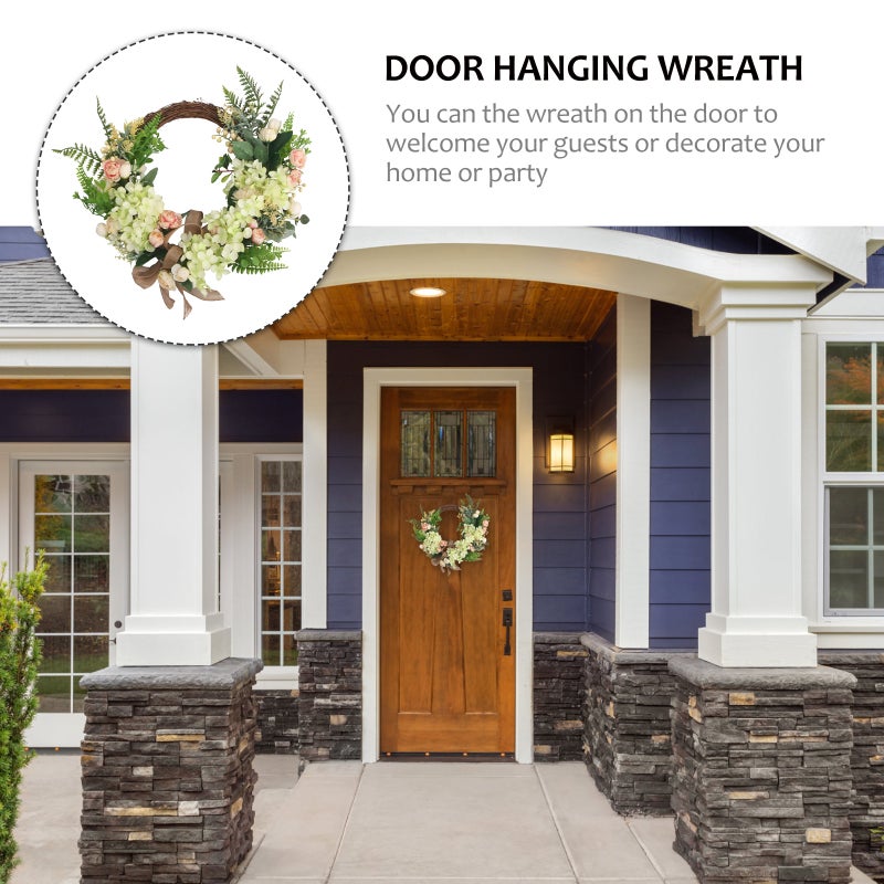 1Pc Simulated Leaf Floral Garland Spring Home Door Wreath Festival Hanging Decor - Image 4