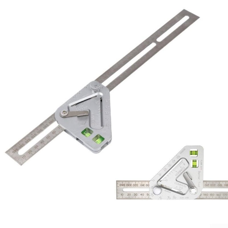 Stainless Steel Multifunctional Woodworking Tool with Level Protractor and Ruler for Carpentry - Image 5