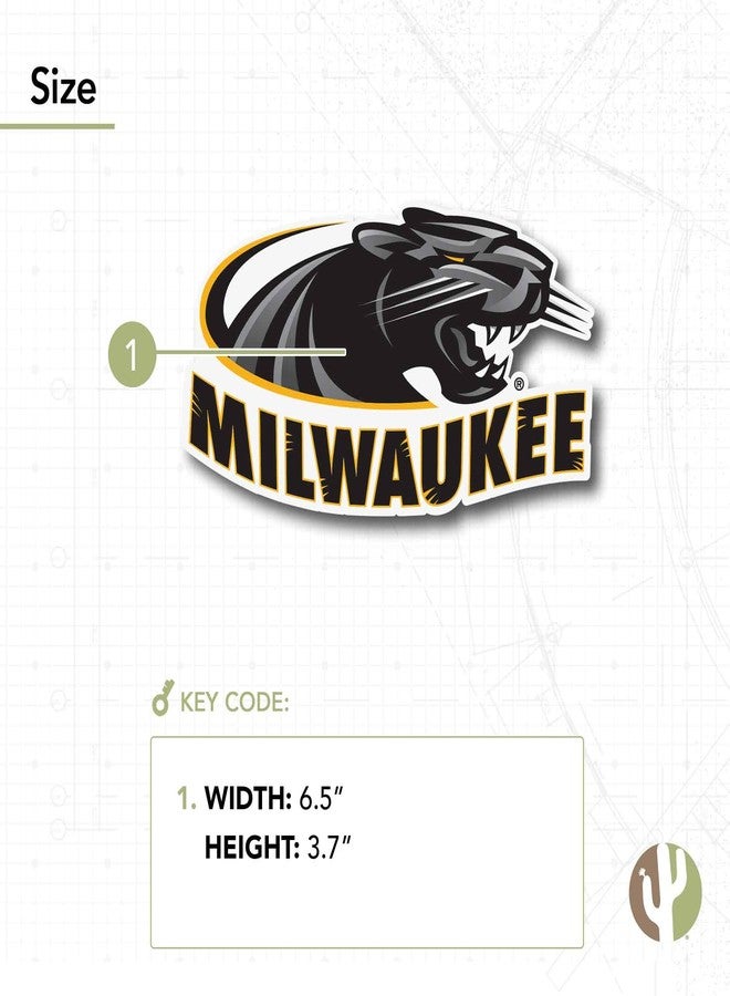 ديزرت كاكتوس ملصق فينيل لشعار جامعة ويسكونسن ميلووكي بانثرز (UWM Panthers) على شكل صبار صحراوي، مناسب لأجهزة الكمبيوتر المحمولة وزجاجات المياه والسيارات ودفاتر القصاصات (IND 002) - Image 3