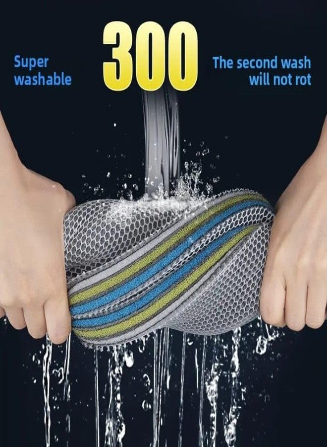 Rizopets Aquarium Diamond Pattern Scouring Pads, Dual-Layer Diamond Scouring & Blue Scrubber, Gentle Scratch-Safe Multi-Purpose Cleaning, Durable Pads, Blue - Image 2