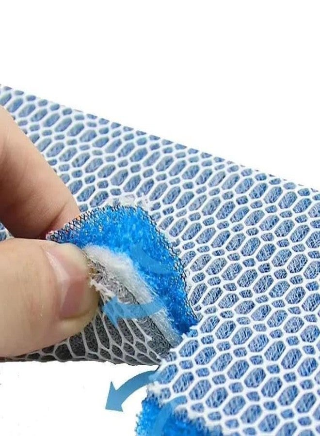 Rizopets Aquarium Diamond Pattern Scouring Pads, Dual-Layer Diamond Scouring & Blue Scrubber, Gentle Scratch-Safe Multi-Purpose Cleaning, Durable Pads, Blue - Image 3