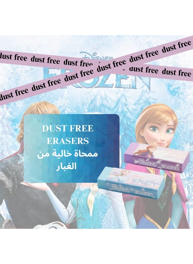 Volkano Frozen 2 Pastel Colour Erasers Multi-Pack – PVC-Free, Dust-Free, Super Clean, Soft Erasers in Pastel Pink and Lilac – Non-Toxic, Featuring Elsa & Anna – Set of 3 Packs (6 Erasers Total) - Image 5
