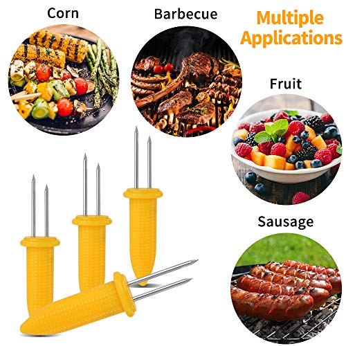 DySaLic Corn Holders Set, 20PCS Stainless Steel Corn Cob Holders, Corn on The Cob Skewers for BBQ, Durable Anti-Scald Corn on the Cob holders with Storage Box for Home Cooking Forks - Image 4