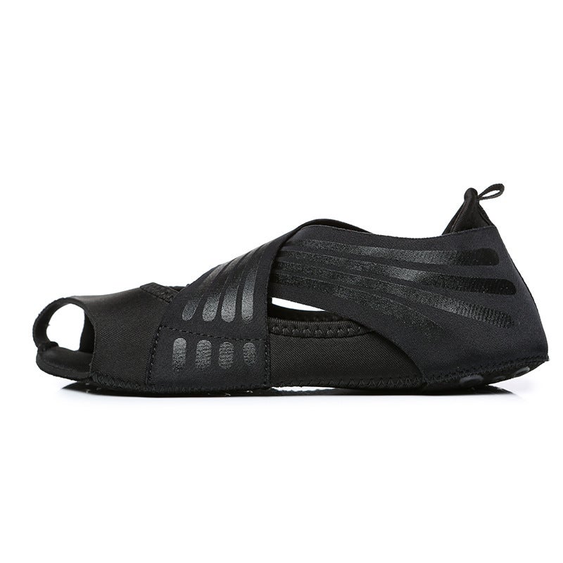 Generic Yoga Socks Shoes Non-slip Pilates Training Footwear Black 