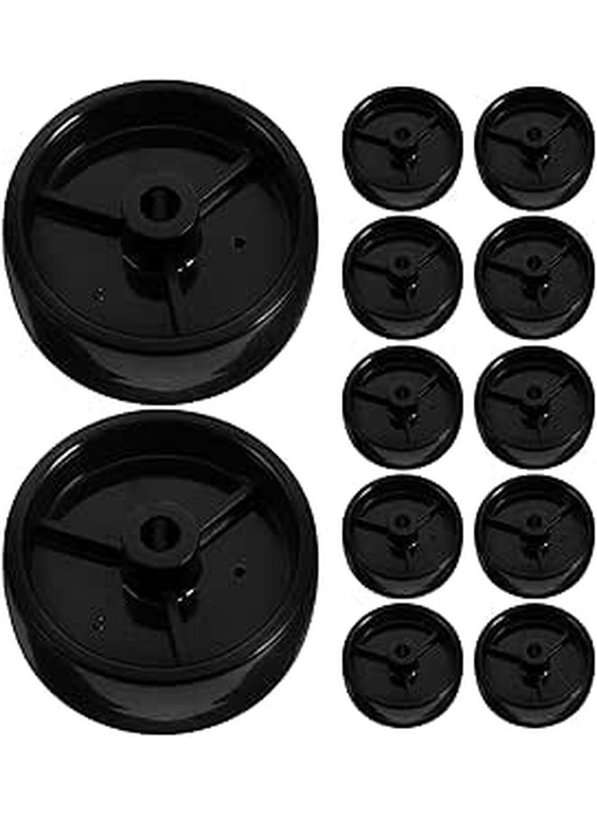 Happyyami 12pcs 2 Inch Black Pp Mower Replacement Wheels Swivel Caster For Garden Cart - Image 1