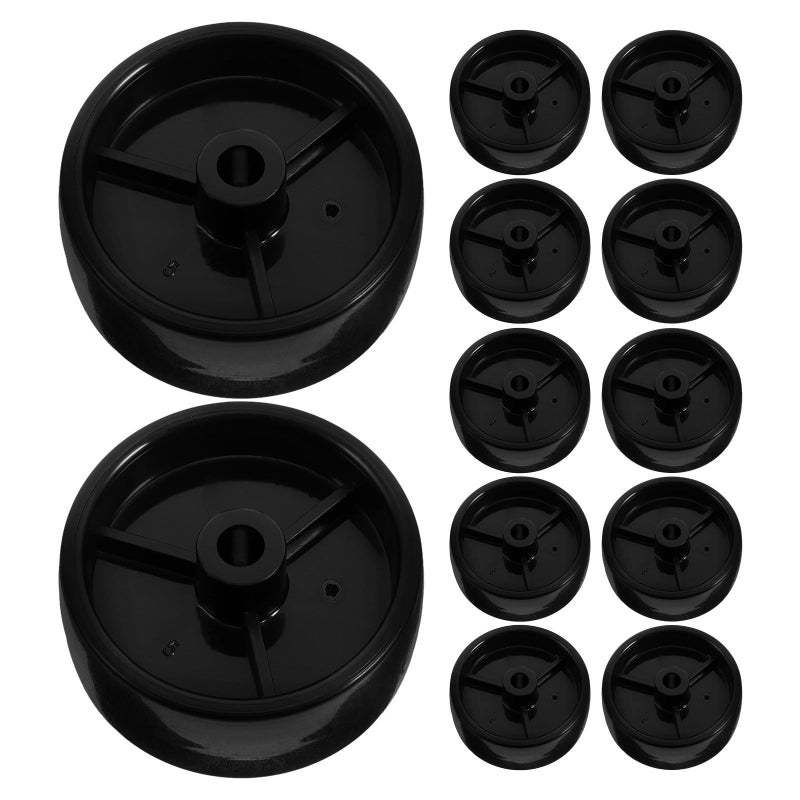 Happyyami 12pcs 2 Inch Black Pp Mower Replacement Wheels Swivel Caster For Garden Cart - Image 2