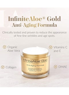 InfiniteAloe InfiniteAloe Gold Anti-Aging Face, Eye and Neck Cream made with Organic Aloe Vera as First Ingredient and Packed with High Power Anti-Aging Ingredients For Fine Lines, Wrinkles and Age Spots. Packaging Design May Vary. (1) 6.7oz  - Image 2