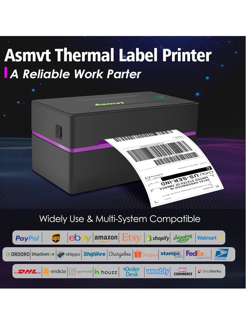 General Thermal Label Printer - Shipping Label Printer, 150mm/s 4x6 Desktop Label Printer for Shipping Packages, Small Business, USPS, FedEx, Shopify, Etsy Compatible with Windows and Mac  - Image 2