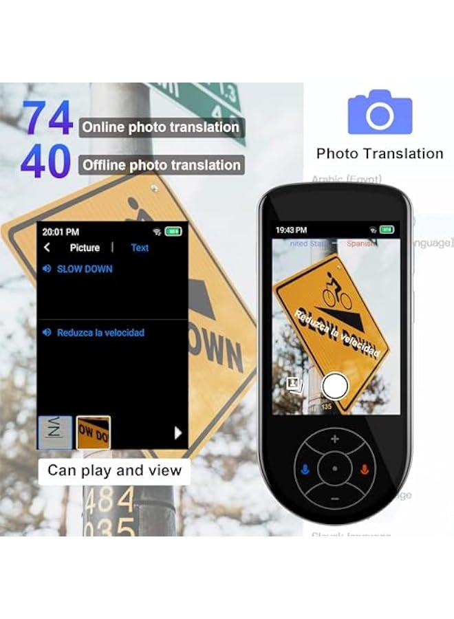 Topleo Language Translator Device Instant Translation Device with 137 Languages, 3.5" HD Translator Device No WiFi Needed with Online/Offline/Photo/Text Translation for Travel Business (V600)  - Image 4