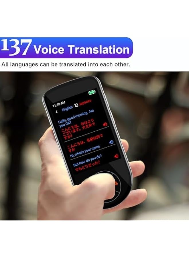 Topleo Language Translator Device Instant Translation Device with 137 Languages, 3.5" HD Translator Device No WiFi Needed with Online/Offline/Photo/Text Translation for Travel Business (V600)  - Image 2
