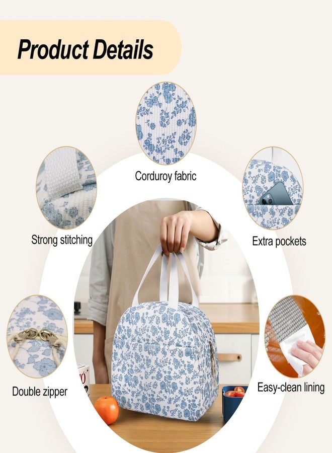 honitty Lunch Box for Women,Cute Quilted Lunch Tote Bag,Reusable Insulated Lunch Box,Large Capacity Cooler Bag with Compartments for Work, Picnics or Travelling - Image 5