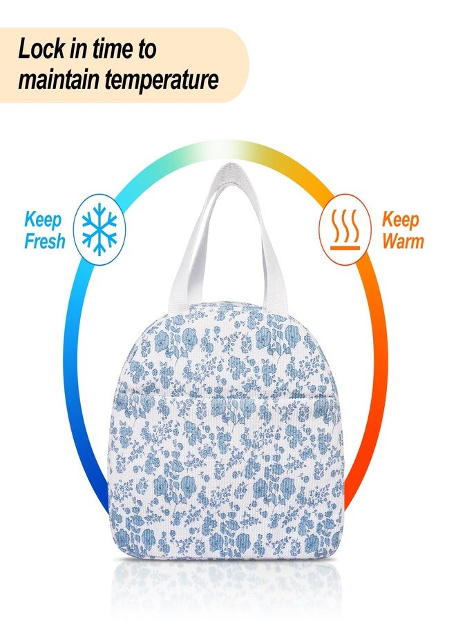 honitty Lunch Box for Women,Cute Quilted Lunch Tote Bag,Reusable Insulated Lunch Box,Large Capacity Cooler Bag with Compartments for Work, Picnics or Travelling - Image 3