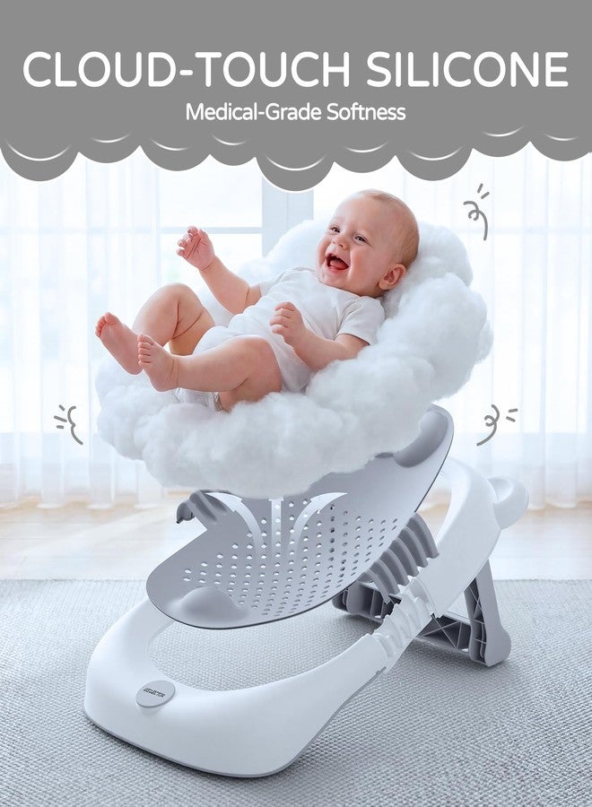 ISELECTOR Baby Bath Support Foldable Baby Bathtub Bath Tub for Newborn Infant Baby Bath Seat with Non-Slip Suction Cup 0-6 Months Infant Essentials Must Haves Ideal for Newborn Gifts (Grey) - Image 5