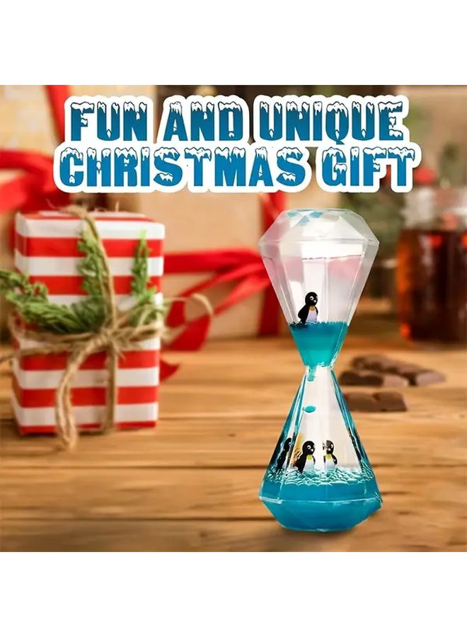 Blue Penguin Liquid Motion Timer Acrylic Oil Drip Clock Holiday Bubble Hourglass Home Decor Gift - Image 5