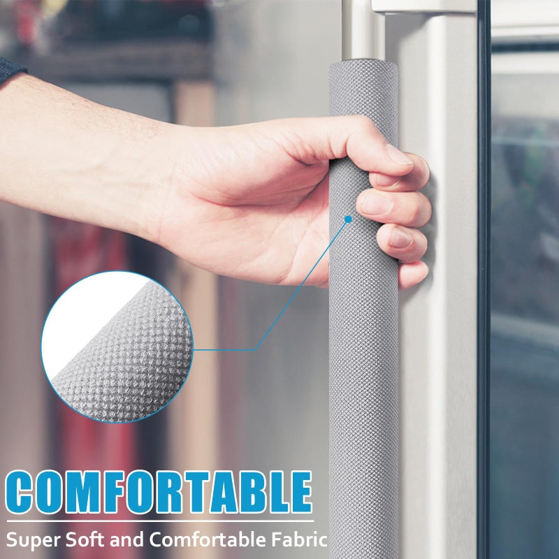 ELCOOR Refrigerator Door Handle Covers, Set of 6, Trimmable, Washable, Appliance Handle Covers, Fridge Door Handle Protector, Get Rid of Dirty Handprints. Timesaver, Kitchen Decor Accessories (Grey) - Image 5